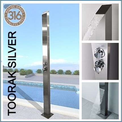 Toorak Silver 316L Marine Grade Stainless Steel Outdoor Indoor Waterfall Pool Shower