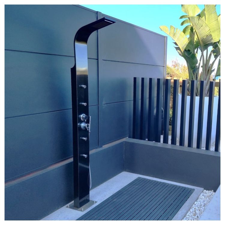 Brighton Black 316L Marine Grade Stainless Steel Outdoor Indoor Massage Shower