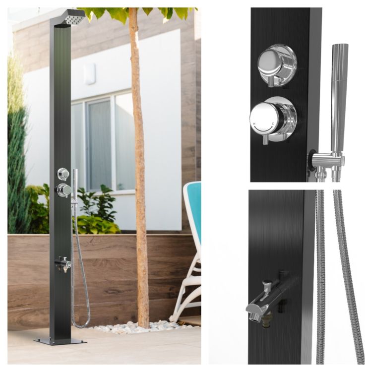 Bondi Black ADA 316L Marine Grade Stainless Steel Outdoor Indoor /Pool Shower